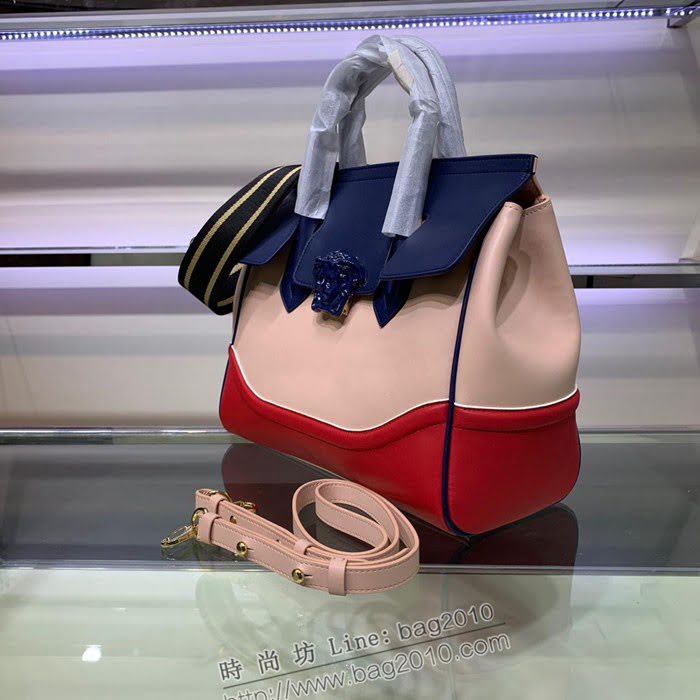 VERSACE女包 杜美莎頭像logo手袋 配色女手提包 大號 範思哲單肩斜挎包 1111  bfd1038